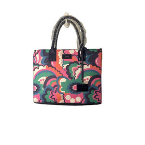 NWT Trina Turk Floral Navy Green Pink Tote
